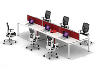 Prix direct usine 2026 – Poste de travail moderne en bois pour centre d'appels, 6 personnes, avec cloison de bureau, série NK, garantie 6 ans