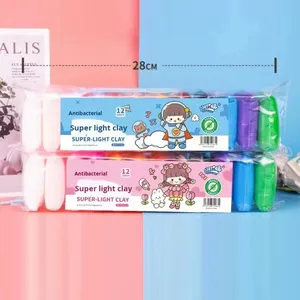 12/24/36 màu sắc siêu nhẹ đất sét đặt kháng khuẩn đóng gói trẻ em 'handmade DIY plasticine Đồ chơi bán buôn siêu nhẹ đất sét handmade - Product Image 2