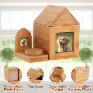 Wholesale Pet Ash Storage Boxes Memorial Supplies Pet Urns Solid Wood Photo Frames Pet Funeral