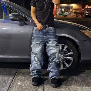 <span class=keywords><strong>Jeans</strong></span> larghi strappati strappati da <span class=keywords><strong>uomo</strong></span> <span class=keywords><strong>oversize</strong></span> da <span class=keywords><strong>uomo</strong></span> con fori - Product Image 3