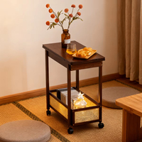 Canapé mobile moderne en bois de bambou pour salon, petite table basse pliante multifonctionnelle avec rangement, facile à nettoyer, meubles pour la maison