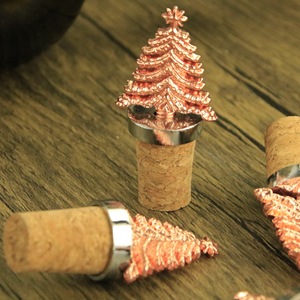 Pink Christmas Tree Cork <b>Wine</b> Stopper Metal Decorative Bottle Summer 2024 Fresh Cute Style - Product Image 1