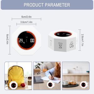 Rotating Pomodoro Flip Timer Cube <b>Digital</b> Visual <b>Clock</b> Preset Time Custom Adjustable Countdown Timer for Home School Office - Product Image 2