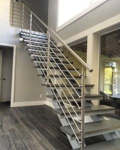 Rampe en acier inoxydable haute performance à traversée continue pour balcon de bâtiment de grande hauteur, conception résistante à la <span class=keywords><strong>pression</strong></span> du vent - Product Image 2