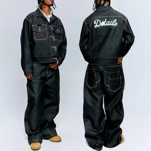 Conjuntos de Ropa Personalizados, Chaqueta de Mezclilla Bordada, Conjuntos de Pantalones de Mezclilla Extra Grandes para Hombre - Product Image 1