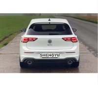 Kit carrosserie pour Volkswagen Golf 8 GTI modèle clubsport comprenant pare-chocs avant et arrière avec jupes latérales diffuseur arrière