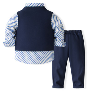 <span class=keywords><strong>Ensemble</strong></span> <span class=keywords><strong>de</strong></span> vêtements pour bébé garçon 3 pièces, tenue formelle pour tout-petits, pour fête d'anniversaire, mariage, événements religieux - Product Image 2