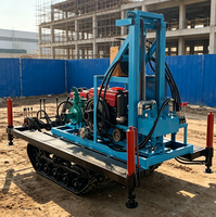 Foreuse hydraulique diesel portative sur chenilles 50-150m – Équipement pour projets de forage de puits à petite échelle – Rig de forage de puits d'eau