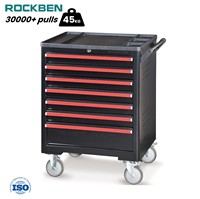 ROCKBEN Fonctionnement Efficace 7 Tiroirs Outil de Verrouillage Central Cadre en Acier de Sécurité Chariot à Outils Portable pour Entrepôt