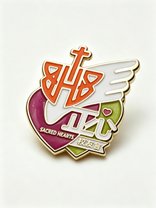 Pin de Solapa Metálico Personalizado en Forma de Corazón, de Aleación de Zinc, Chapado en Oro, con Esmalte Suave, Insignia de Asociación de Alumni, Pin de Regalo con Logotipo Personalizado - Product Image 2