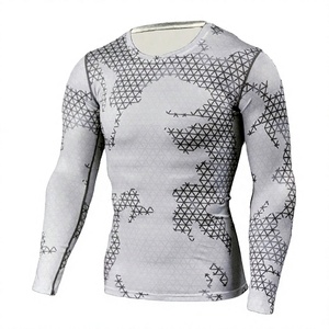 Solid Traders 2026 Wholesale High Collar Quick Dry Spandex Polyester Anti Bacterial <b>Men</b> <b>Compression</b> <b>Shirt</b> Long Sleeve Rashguard - Product Image 3
