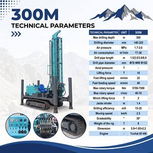 Nuevo Modelo 300M, Plataforma de Perforación de Pozos de Agua Totalmente Hidráulica, Tipo Oruga, con Bomba de Lodo para Estudios de Aguas Subterráneas en Sudán del Sur - Product Image 3