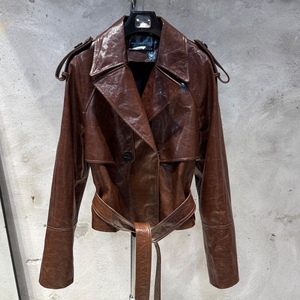Chaquetas de Mujer Recién Llegadas, Chaqueta de Cuero de Oveja Genuino, Chaquetas de Cuero Granulado Vintage - Product Image 5