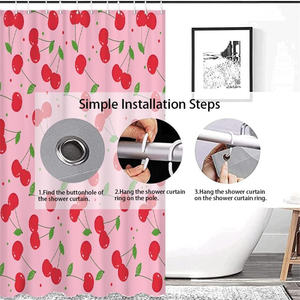 <span class=keywords><strong>Rideau</strong></span> de douche imprimé cerise rose fruits esthétique aquarelle Floral coloré <span class=keywords><strong>rideau</strong></span> de douche imperméable pour <span class=keywords><strong>baignoire</strong></span> décor de salle de bain - Product Image 6