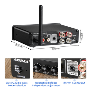 <span class=keywords><strong>AIYIMA</strong></span> A01 PRO BT TPA3116 amplificateur de puissance Audio 2.0 canaux stéréo ampli RCA réglable basses moyennes et aigus 100Wx2 - Product Image 5