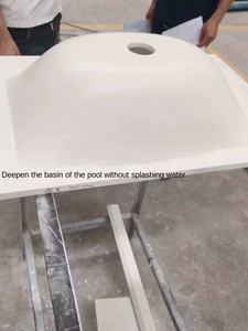 Lavabo Moderno de Placa de <span class=keywords><strong>Roca</strong></span> con Curvatura Integrada, 15 mm de Grosor, Antiincrustante, Personalizable, con Instalación sobre Encimera - Product Image 5