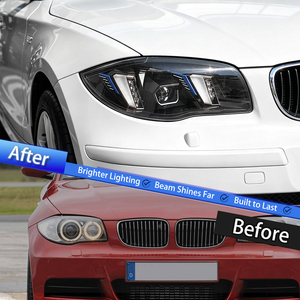 Conjunto de Faros LED KGKB para <span class=keywords><strong>BMW</strong></span> Serie 1 <span class=keywords><strong>E87</strong></span> 116i 118i <span class=keywords><strong>120i</strong></span> 2004-2011, Proyector de Doble Haz, DRL de Doble Color, Estilo Bumerán - Product Image 6