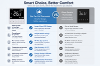Termostato Inteligente Programable OEM de 2 Vías y 220 VCA con Válvula de Encendido/Apagado, Controlador de Temperatura Wifi con Sensor Externo