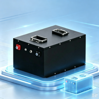 Batterie LiFePO4 12V 200Ah à décharge profonde avec boîtier et doubles poignées pour camping-car, système solaire hors réseau, marine et stockage d'énergie de secours