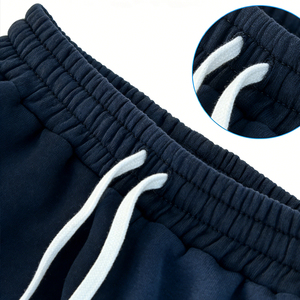 Factory Direct Mens Two Piece Knitted Terry Tracksuit Hoodie Flared <b>Pants</b> Set Autumn Warm Printed Sweatsuit Custom Logo - Product Image 3