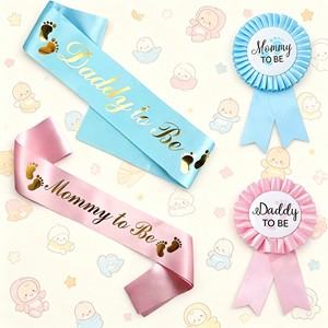 Set de Banderín y Roseta para Baby Shower, Banderín para Futura Mamá y Banderín para Futuro Papá - Product Image 3