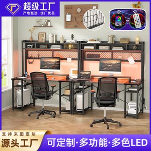 Cross-border e-sports desks and chairs, office desks, height-adjustable desks, home use, small gaming desks with LED lights, - Product Image 5