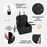 Siège d'auto pour chien extra stable pour chiens de petite à moyenne taille Parois renforcées et 3 ceintures Siège d'auto étanche pour animaux de compagnie pour l'arrière et l'avant