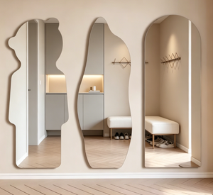 Heavenly Mirror Modern Oval Frameless Glass Wooden Wall Decorative Vanity Mirror <b>Float</b> Pattern for Bedroom Bathroom Hotel - Product Image 6