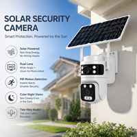 Panel Solar 4G LTE PTZ CMOS Cámara Dual Modo AOV Foco Sirena Alarma Control por Celular Visión Nocturna IP66 Monitor para Jardín y Campo
