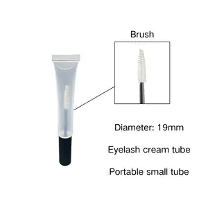 D19mm 8ml 10ml 15ml 20ml 25ml 30ml Soft Squeeze Tube With Brush Eyelash Cream Packaging Eyebrow Mascara Tube