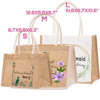 Sac à main en lin pour femmes imprimé de logo personnalisé à la mode Poignée de voyage réutilisable Cadeau Produit commercial Fourre-tout Sac en jute