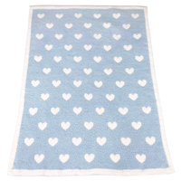 Nouvelle conception, couverture en microfibre de polyester de haute qualité pour la Saint-Valentin, douce, chaude et confortable, en tricot en forme de cœur pour canapé