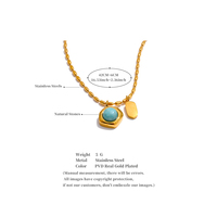 JINYOU-Collier avec pendentif en pierre naturelle 5376 chic et exclusif en acier inoxydable, bijoux pour femmes