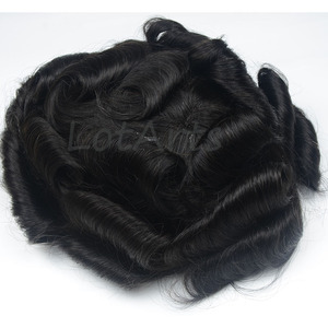 Tupé Económico para Hombre <span class=keywords><strong>con</strong></span> Base de Piel Fina y Frente de Encaje, Directo de Fábrica, 100% Cabello Remy Europeo, Rubio, Ondulado Medio - Product Image 4