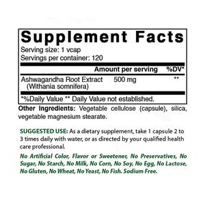 Cápsulas de Ashwagandha de Alta Potencia que Mejoran la Calidad del Sueño, 120 Cápsulas Vegetarianas, Suplemento de Extractos de Raíz de Ashwagandha - Product Image 3