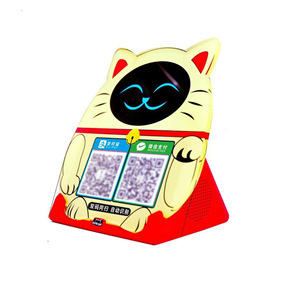 Carte de paiement mobile avec code QR motif chat mignon, compatible WeChat Pay et Alipay, pour usage intérieur, couleur rouge - Product Image 1