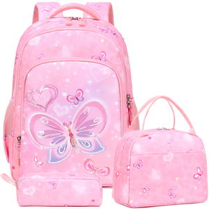 Set di zaino per scuola modello simpatico cartone animato borsa per libri in poliestere <span class=keywords><strong>impermeabile</strong></span> resistente per ragazze adolescenti e studenti dell'<span class=keywords><strong>asilo</strong></span> - Product Image 1
