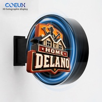 Ventilateur holographique 3D, boîte lumineuse LED, affichage publicitaire, enseigne extérieure personnalisée en acrylique pour la promotion des magasins, restaurants et commerces de détail