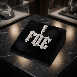 Custom Old English Letter Pendant <b>Necklace</b> Iced Out CZ Diamond Gothic <b>Initial</b> Pendant Hip Hop Bling Factory Custom Jewelry - Product Image 3