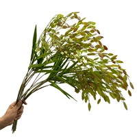 Rumput Oat Hijau Buatan Simulasi Tinggi, Dedaunan Cabang Panjang, Bunga Plastik Dekoratif, Tahan UV, Dekorasi Rumah Dalam Ruangan