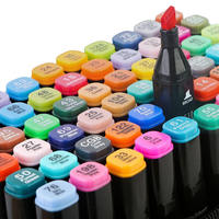 Ensemble de marqueurs à alcool double pointe (2 mm 5 mm) - Stylos marqueurs pour dessin et croquis pour artistes et étudiants, fournitures d'art manga