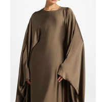 Robe Abaya Papillon Décontractée pour Femme, Vente Chaude, Prix Usine, Col Rond, Manches Longues, Qualité Supérieure, Mousseline d'Été