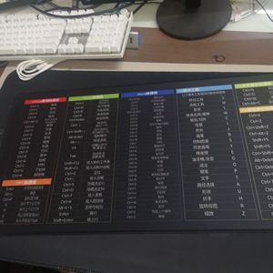 Mouse Pad 300x800x2mm Rectangular Fabric <b>Office</b> Use With Keyboard Shortcuts Guide For <b>Computer</b> Desk Workspace - Product Image 2