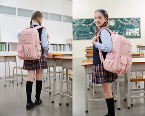 School Backpacks for Teen Girls - Laptop Backpacks 15.6 Inch College Cute Bookbag Anti Theft Women Casual Daypack,Pink Backpack - Product Image 2