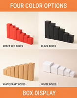 Dossiers en carton kraft noir personnalisés avec logo, impression dorée, couleur unie, matériaux recyclés écologiques, pour bijoux, baume à lèvres, protection UV