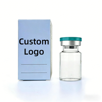 Faible MOQ, étiquette et boîte personnalisées pour flacon holographique brillant de 3 ml, logo personnalisé, personnalisez votre marque, petits flacons de 3 ml et 10 ml pour emballage de peptides
