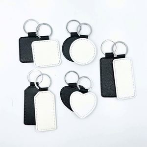 <b>Custom</b> Shape Festival Promotion Gifts Keyring Wholesale Sublimation White Blank Pu Leather Hanging Ornament Decoration <b>Keychain</b> - Product Image 4