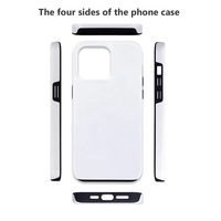 2 en 1 Tough 3D Film Coated Blank White Sublimation Phone Case pour iPhone 16 Promax