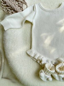 शरद ऋतु सर्दियों की बुटीक शिशु को बुना हुआ चूकी स्वेटर रोपर लंबे आस्तीन बच्चे के बुना हुआ स्वेटर रोमांस - Product Image 4