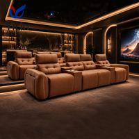 Canapé inclinable de cinéma moderne de luxe, sièges de cinéma électriques, table console de rangement, lumière LED USB, chaise de salle de cinéma personnalisée